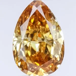 0.51 Carat Pear Fancy Deep Yellow Natural Diamond
