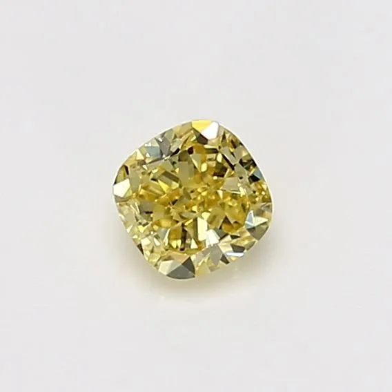0.41 Carat Cushion Brilliant Fancy Intense Yellow VS1 Natural Diamond