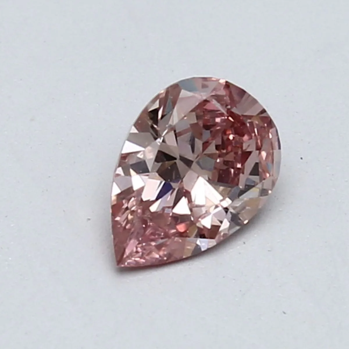 0.53 Carat Pear Fancy Intense Pink SI2 Natural Diamond