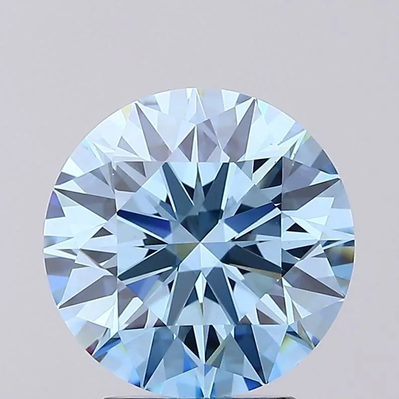 3.04 Carat Round Fancy Vivid Blue VS1 Lab Diamond