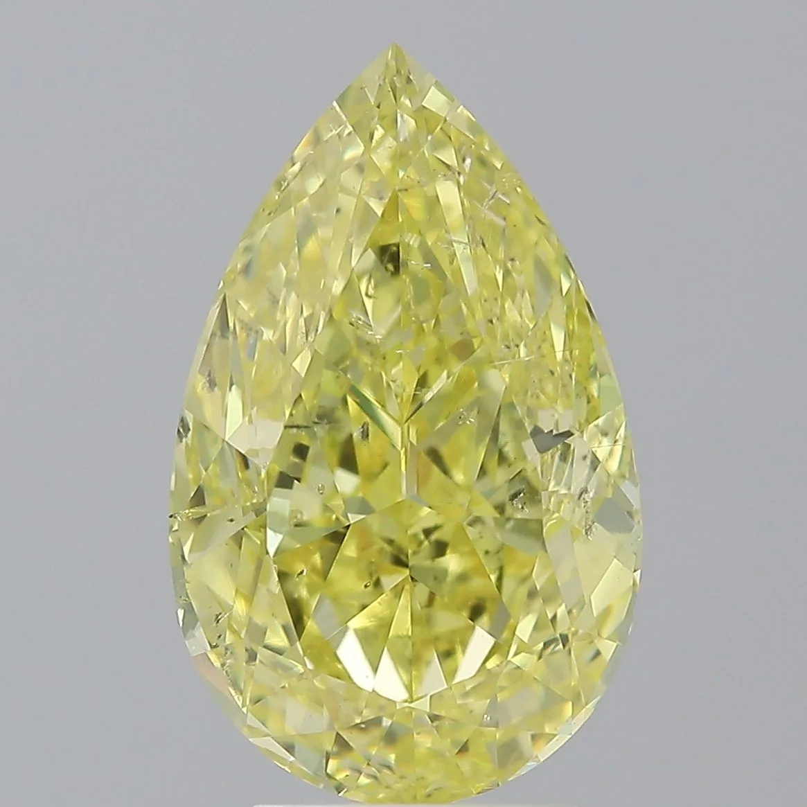 4.53 Carat Pear Fancy Intense Yellow SI2 Natural Diamond