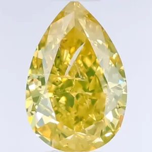 0.54 Carat Pear Fancy Deep Yellow Natural Diamond
