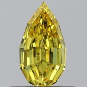 0.5 Carat Pear Fancy Vivid Yellow VVS2 Natural Diamond