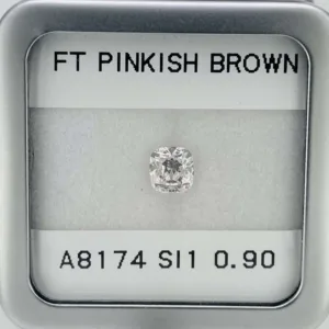 0.9 Carat Cushion Brilliant Faint Brown SI1 Natural Diamond