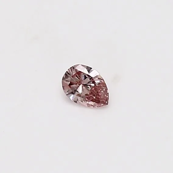 0.08 Carat Pear Fancy Intense Pink Natural Diamond