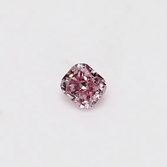 0.1 Carat Cushion Brilliant Fancy Intense Pink Natural Diamond