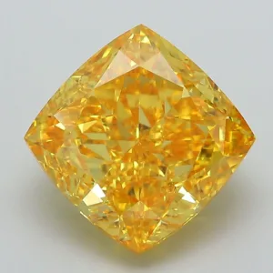 6.6 Carat Cushion Modified Fancy Vivid Yellow VVS2 Lab Diamond