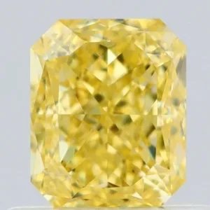 0.7 Carat Radiant Fancy Intense Yellow VS2 Natural Diamond