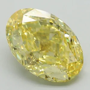 4.33 Carat Oval Fancy Vivid Yellow VS1 Lab Diamond