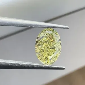 1.23 Carat Oval Fancy Yellow IF Natural Diamond