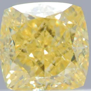0.72 Carat Cushion Brilliant Fancy Yellow VVS2 Natural Diamond