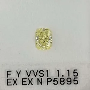 1.15 Carat Cushion Brilliant Fancy Yellow VS1 Natural Diamond
