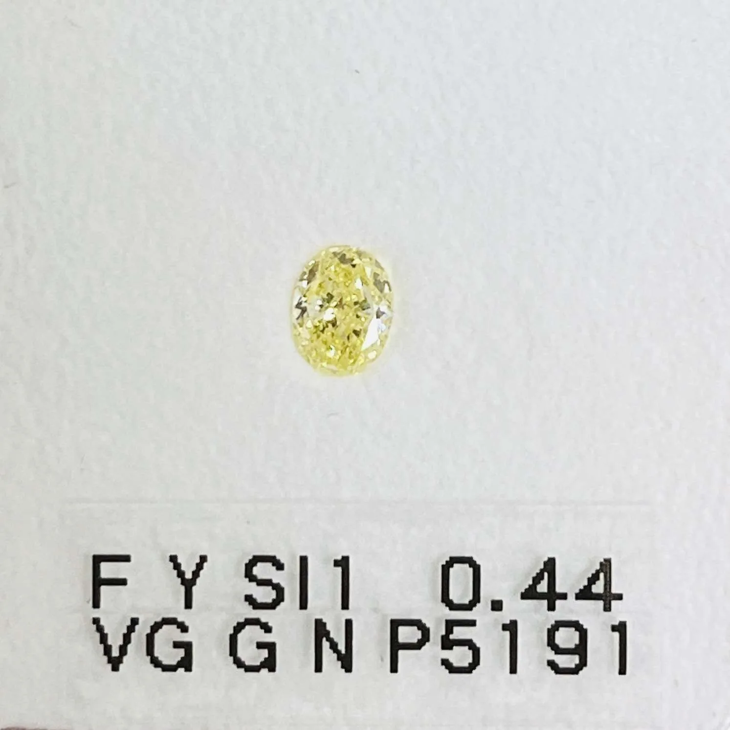 0.44 Carat Oval Fancy Yellow SI1 Natural Diamond
