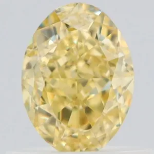 0.7 Carat Oval Fancy Yellow VS2 Natural Diamond