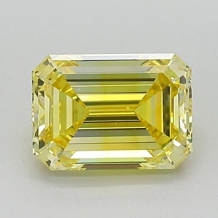 1.59 Carat Fancy Vivid Yellow VS1 EMERALD Lab Diamond