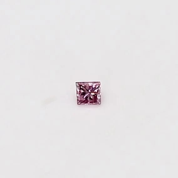 0.02 Carat Princess Fancy Intense Pink Natural Diamond