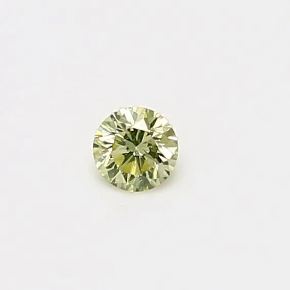 0.13 Carat Fancy Light Greenish Yellow VS2 ROUND Diamond