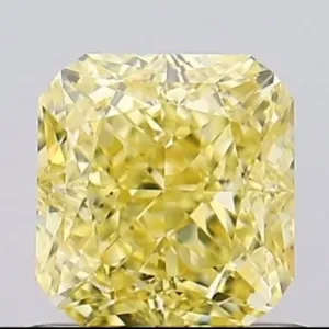 0.8 Carat Radiant Fancy Intense Yellow VS2 Natural Diamond