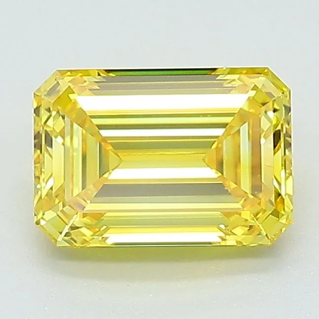1.32 Carat Fancy Vivid Yellow VS1 EMERALD Lab Diamond