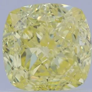 1 Carat Cushion Modified Fancy Intense Yellow VS1 Natural Diamond