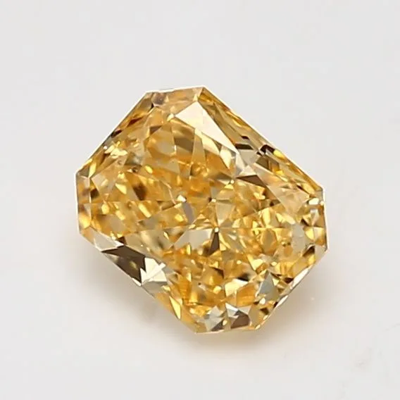 1.07 Carat Radiant Fancy Intense Yellow Orange VS2 Natural Diamond