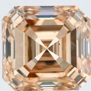 3.04 Carat Square Emerald Fancy Light Brown VS2 Natural Diamond