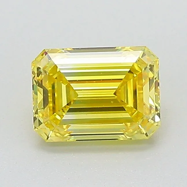 1.02 Carat Fancy Vivid Yellow VS1 EMERALD Lab Diamond