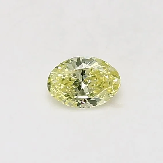 0.23 Carat Oval Fancy Light Green Yellow SI1 Natural Diamond