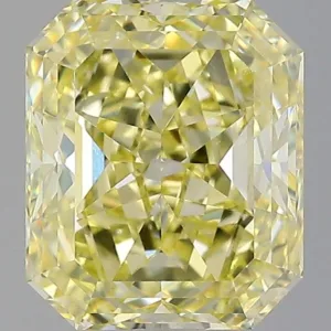 3.02 Carat Radiant Fancy Yellow SI2 Natural Diamond