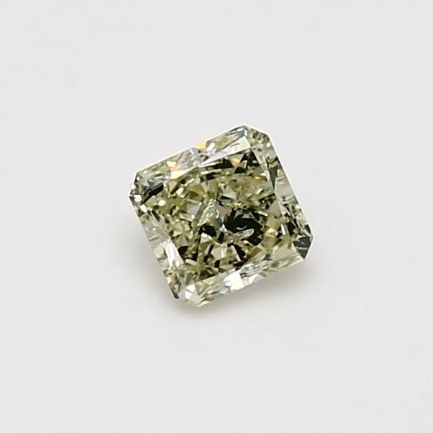 0.46 Carat Radiant Fancy Green Yellow I1 Natural Diamond