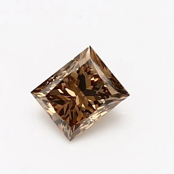 0.63 Carat Princess Fancy Dark Brown SI2 Natural Diamond