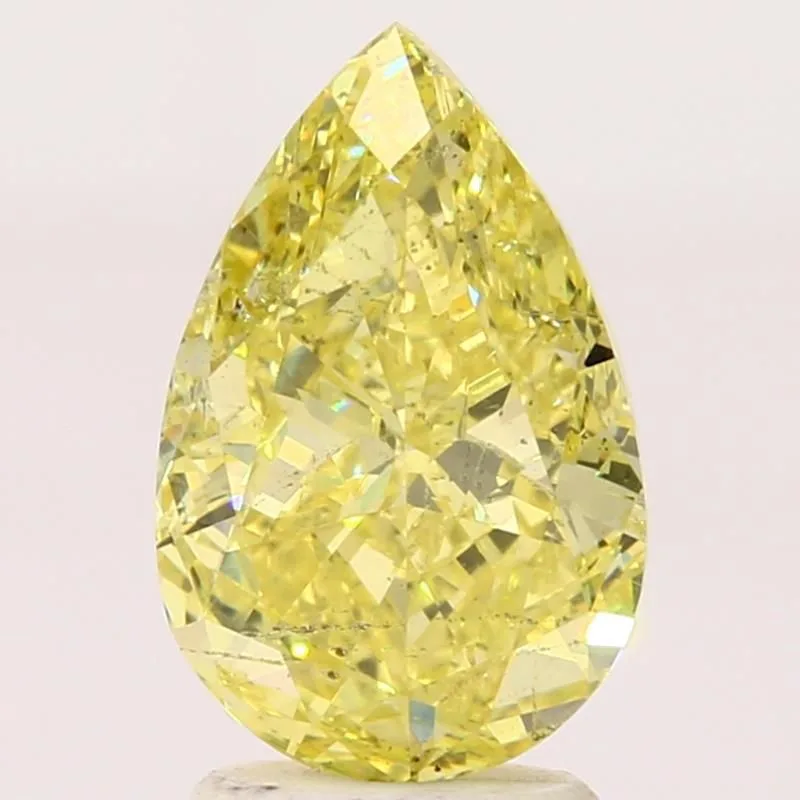 1.7 Carat Pear Fancy Intense Yellow SI2 Natural Diamond