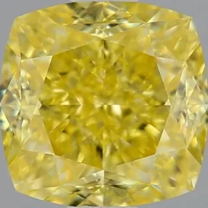 1.07 Carat Cushion Brilliant Fancy Intense Yellow VS2 Natural Diamond