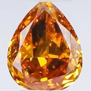 0.26 Carat Pear Fancy Deep Orange Natural Diamond