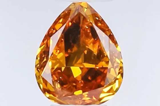0.26 Carat Pear Fancy Deep Orange Natural Diamond 1 0.26 Carat Pear Fancy Deep Orange Natural Diamond