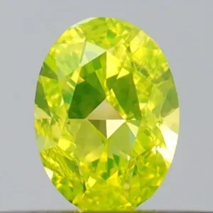 0.25 Carat Oval Fancy Vivid Yellow VS1 Natural Diamond