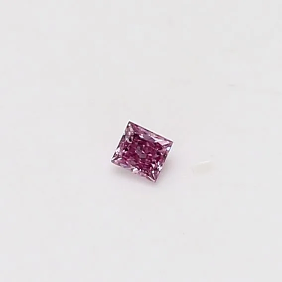 0.03 Carat Princess Fancy Intense Purple Pink Natural Diamond