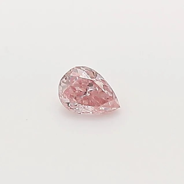 0.07 Carat Pear Fancy Intense Pink Natural Diamond