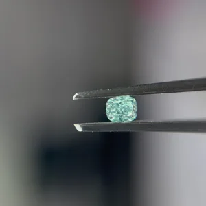 0.1 Carat Cushion Brilliant Fancy Intense Green Natural Diamond