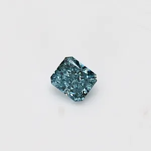 0.13 Carat Radiant Fancy Vivid Green Blue Natural Diamond
