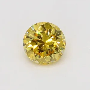 0.15 Carat Round Fancy Vivid Yellow VS2 Natural Diamond