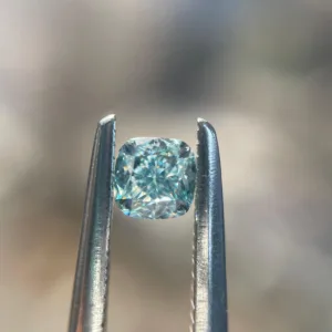 0.18 Carat Cushion Brilliant Fancy Intense Blue Green SI1 Natural Diamond