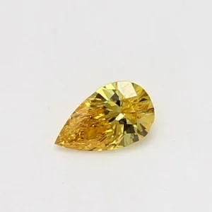 0.22 Carat Pear Fancy Vivid Yellow VS2 Natural Diamond