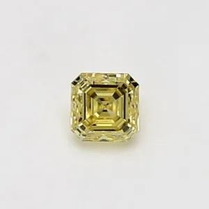 0.34 Carat Asscher Fancy Intense Yellow VS1 Natural Diamond