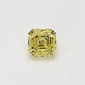 0.35 Carat Asscher Fancy Intense Yellow VVS2 Natural Diamond