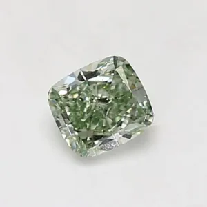0.6 Carat Cushion Brilliant Fancy Intense Green SI2 Natural Diamond