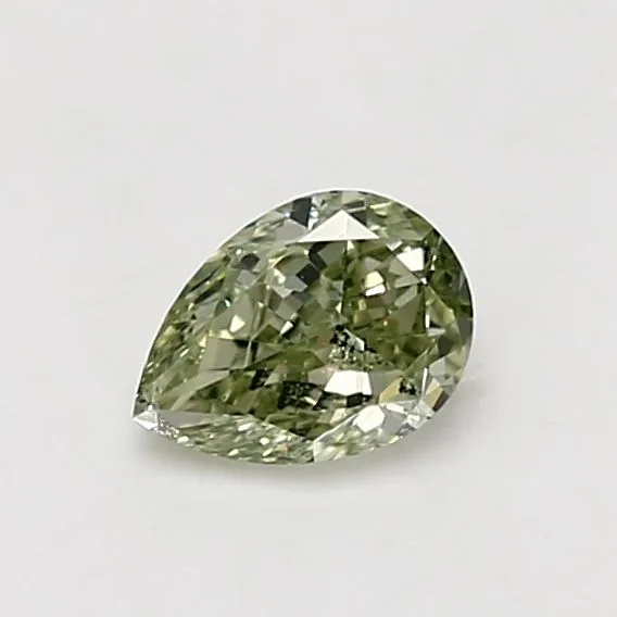 0.6 Carat Pear Fancy Green SI2 Natural Diamond 1 0.6 Carat Pear Fancy Green SI2 Natural Diamond