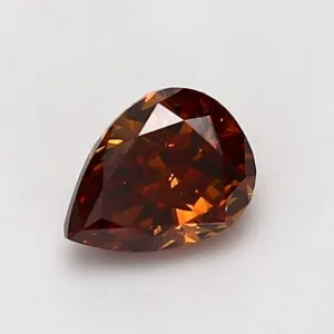 0.88 Carat Pear Fancy Orange SI1 Natural Diamond
