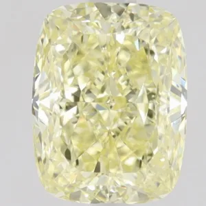1 Carat Cushion Brilliant Fancy Yellow VS2 Natural Diamond