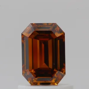 1 Carat Emerald Fancy Deep Orange Brown SI1 Natural Diamond